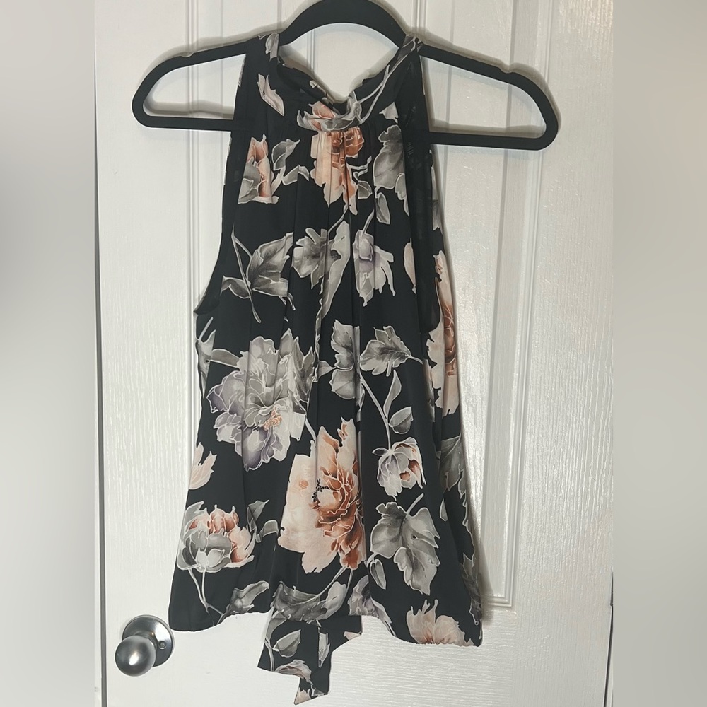 WHBM High Neck Floral Blouse